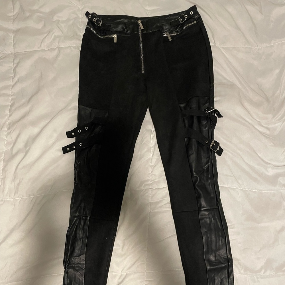 Maniere de Voir Black Leather Leggings